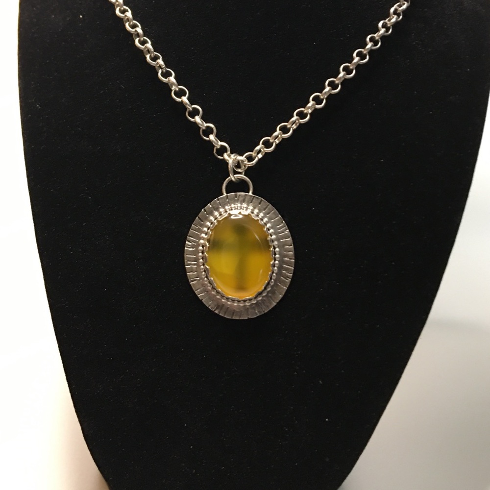 Hand crafted Sterling silver and Onyx cross necklace
